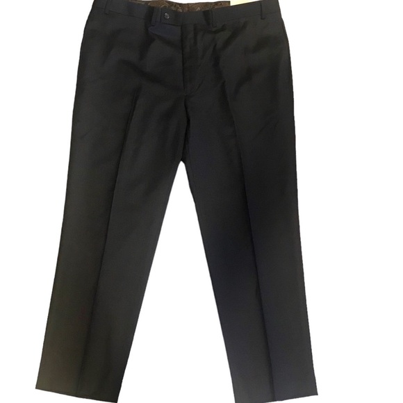 Vintage Lauren Ralph Lauren Mens Wool Dress Pant Charcoal Tags Flat Front 40X30 - Picture 1 of 7